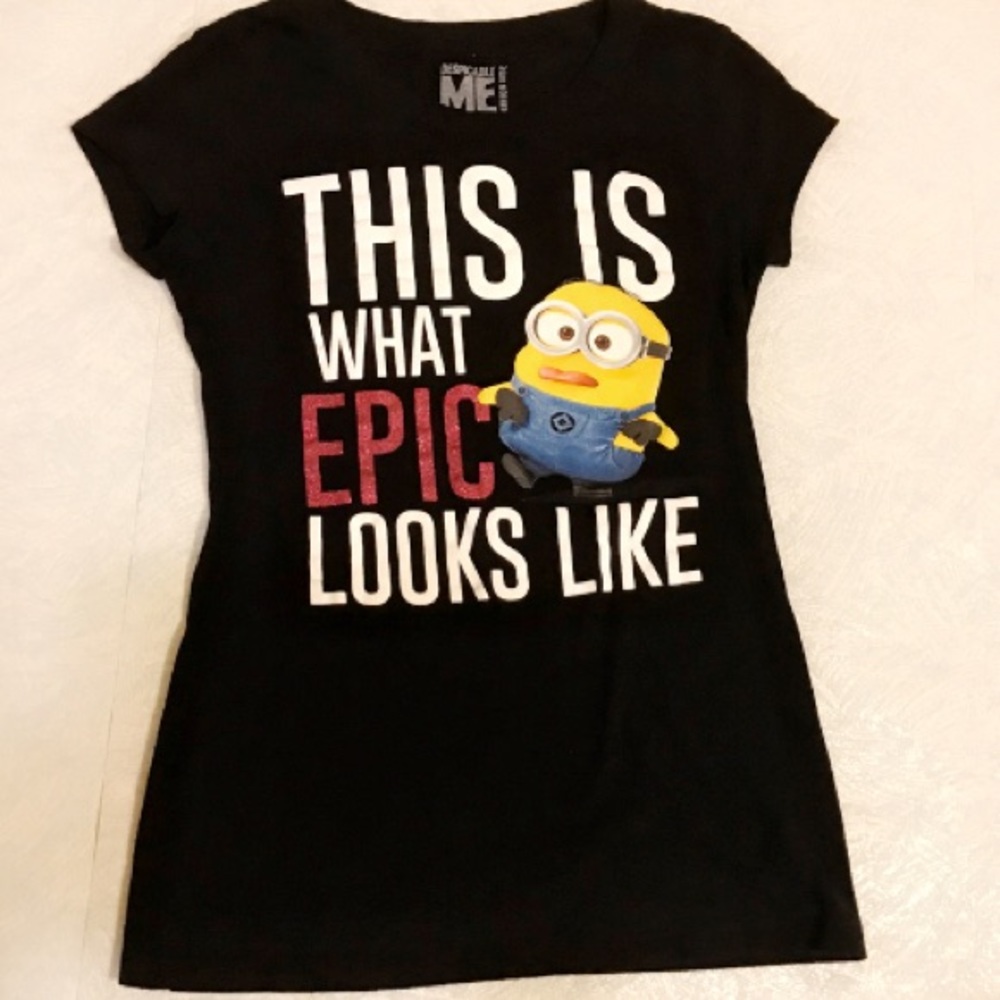 NWOT MINION EMBELLISHED CREW NECK TEE - Picture 4 of 7